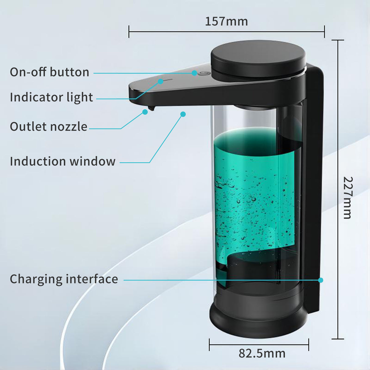 AIKE Automatic Kitchen Soap Dispenser Rechargeable 17 Fl Oz, AK1335