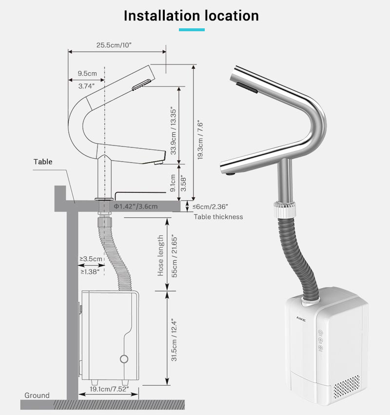 AIKE Super Air Tap Hand Dryer Combo Wash and Dry, AK7131 - AIKE Direct Store