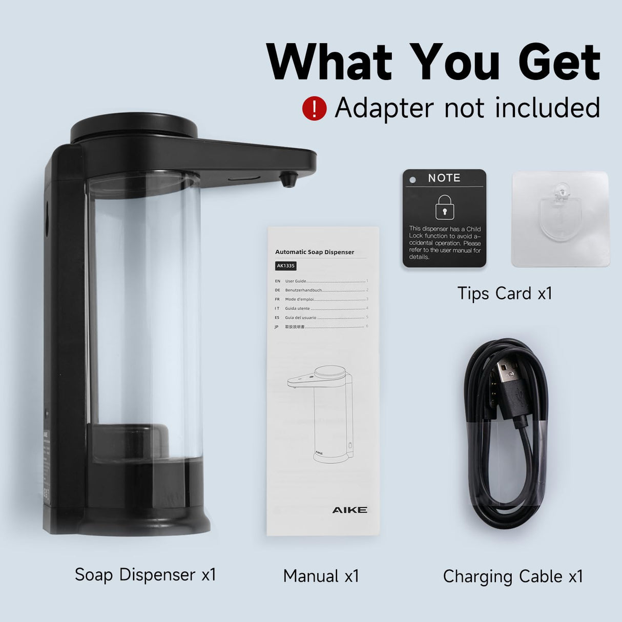 AIKE Automatic Kitchen Soap Dispenser Rechargeable 17 Fl Oz, AK1335 - AIKE Direct Store