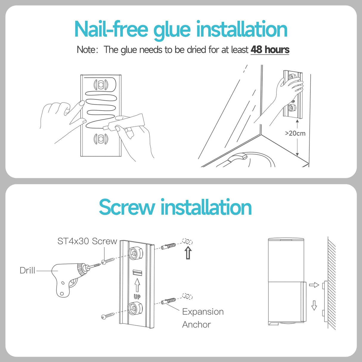 AIKE IPX7 Waterproof Automatic Soap Dispenser Wall Mount,for Home and Commercial Bathroom 13.5oz ,Model AK1213-1 - AIKE Direct Store