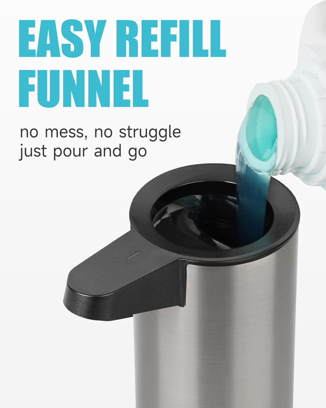 AIKE SensePro Automatic Soap Dispenser Type-C Rechargable, Stainless Matte Black Coating 12.8 fl.oz. for Liquid Soap - AIKE Direct Store