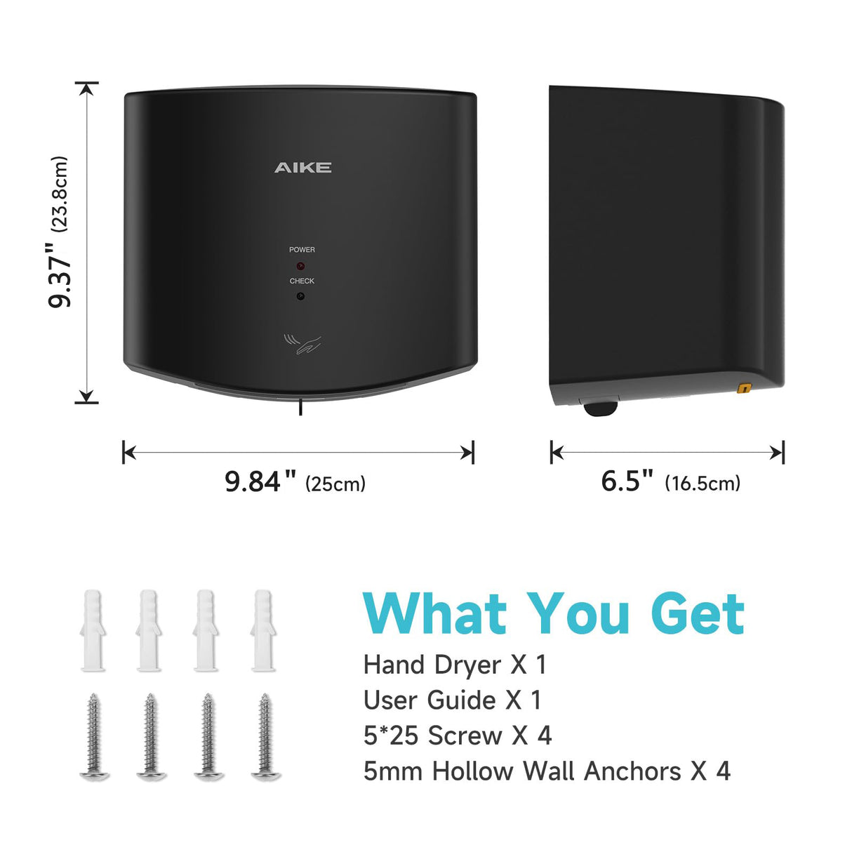 AIKE Air Wiper Compact Electric Hand Dryer for Commercial Bathroom, AK2630S - AIKE Direct Store