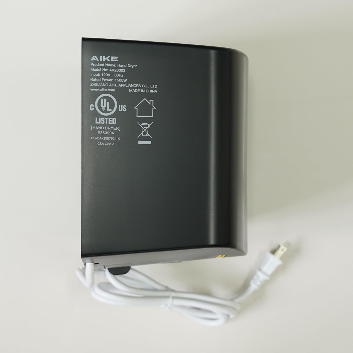 AIKE Air Wiper Compact Electric Hand Dryer for Commercial Bathroom, AK2630s