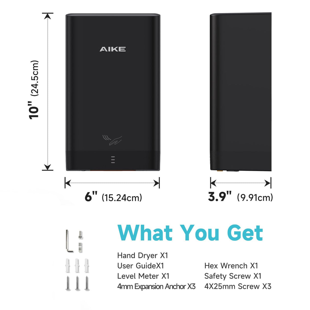 AIKE Electric Slim Hand Dryer For Household & Commercial Bathroom, AK2822