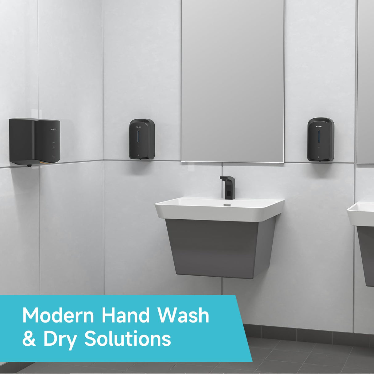 AIKE 33.8oz/1000ml Automatic Wall Mount Liquid Soap Dispenser with Commercial ABS Construction for Public Areas Model AK1226S