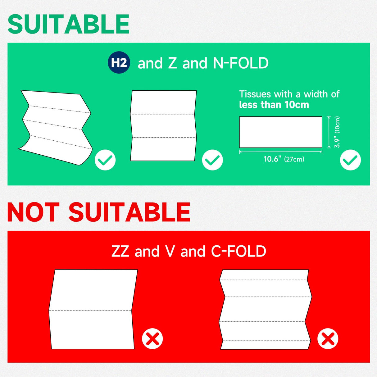 AIKE Multifold-Papierhandtuchspender, Taschentuchspender zur Wandmontage mit Smart Lock, 200 Blatt, gefaltete Größe 10" x 3,1" oder kleiner, AK5101