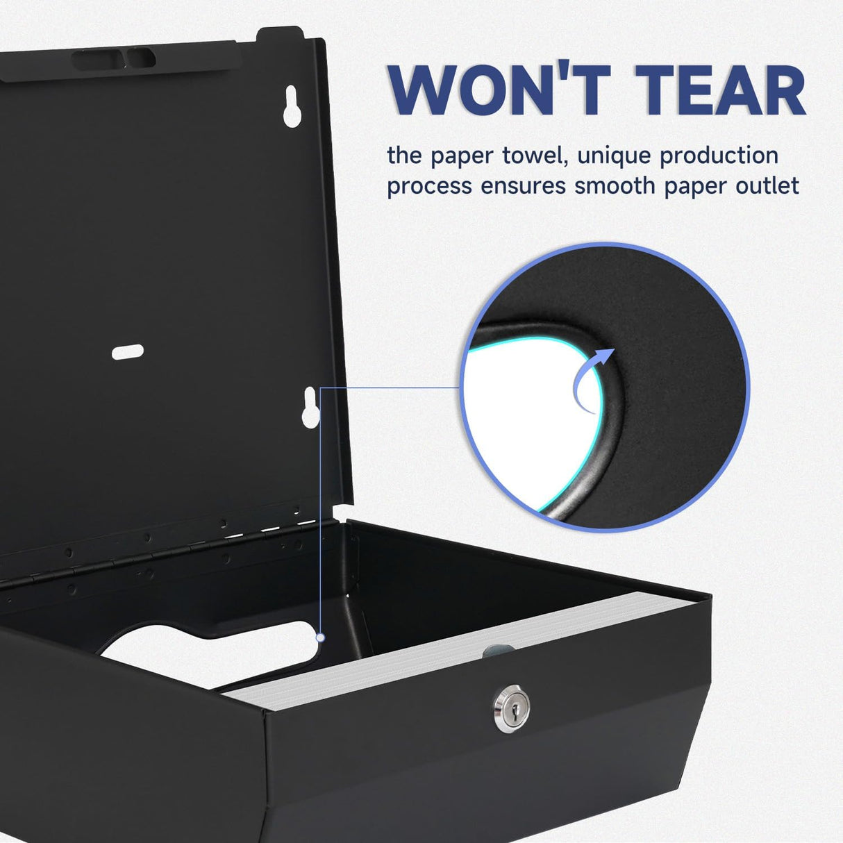 AIKE 250 Sheets Stainless Steel Commercial Wall Mount Paper Towel Dispenser with Lock,Model AK5180 - AIKE Direct Store