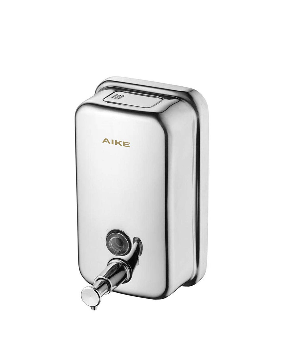 AIKE Stainless Steel Shelled Manual Soap Dispenser For Bathroom, 34fl.oz/1000ml,Model AK1001