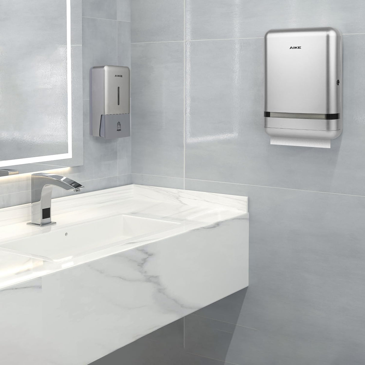 AIKE Commercial Wall Mount Paper Towel Dispenser with Lock,400 Sheets Large Capacity,Model AK5301