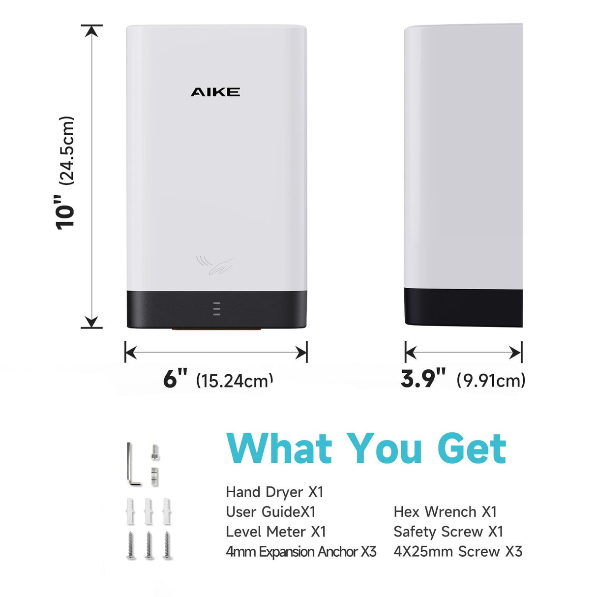 AIKE Electric Slim Hand Dryer For Household & Commercial Bathroom, AK2822