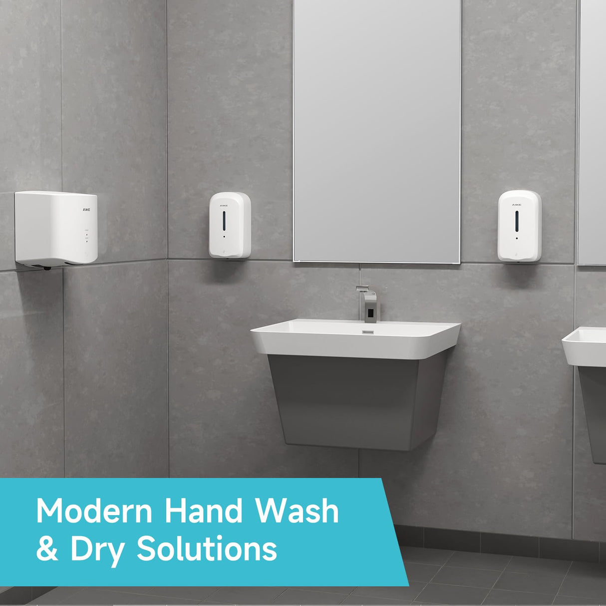 AIKE 33.8oz/1000ml Automatic Wall Mount Liquid Soap Dispenser with Commercial ABS Construction for Public Areas Model AK1226S