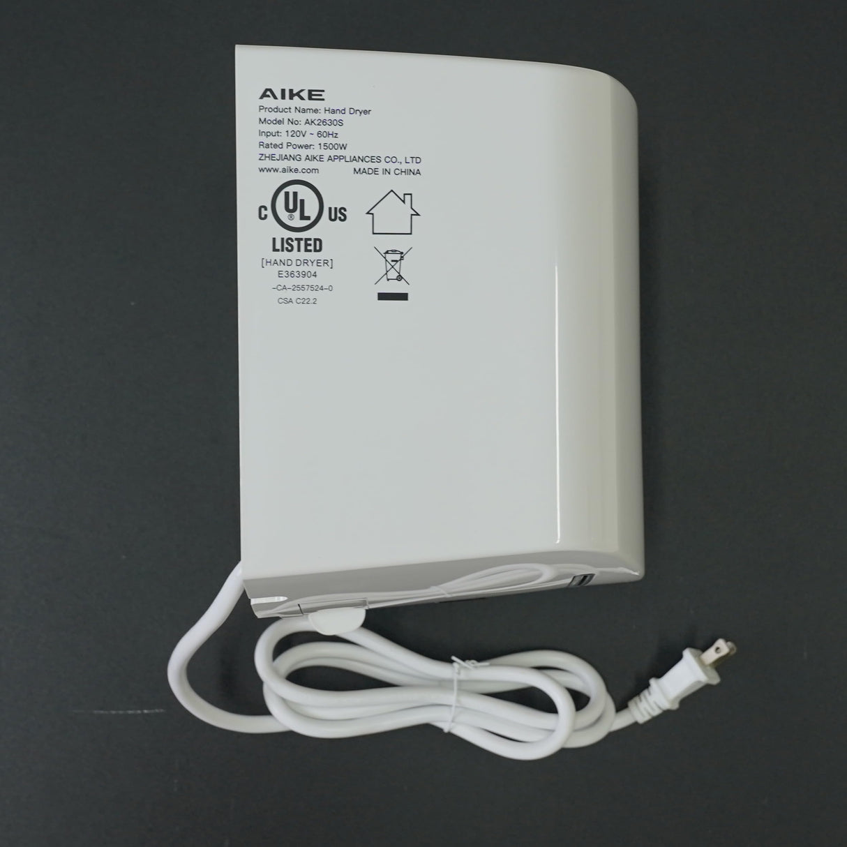 AIKE Air Wiper Compact Electric Hand Dryer for Commercial Bathroom, AK2630s - AIKE Direct Store