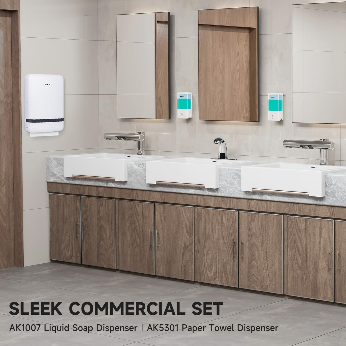 AIKE Wall-mounted Manual Liquid Soap Dispenser for Commercial Restrooms Large Capacity 40.58 fl oz/1.2L , Model AK1007 - AIKE Direct Store