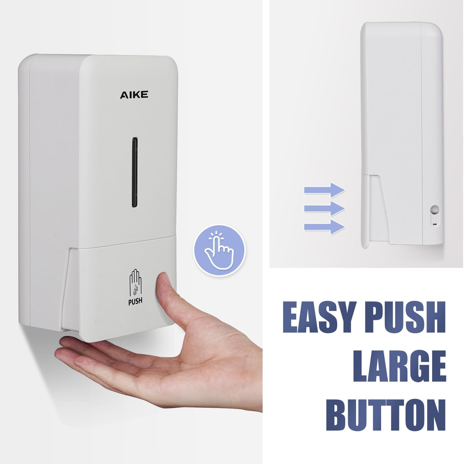 AIKE Manual Push Liquid Soap Dispenser for Commercial Bathroom 27oz Large Capacity,Model AK1006 - AIKE Direct Store