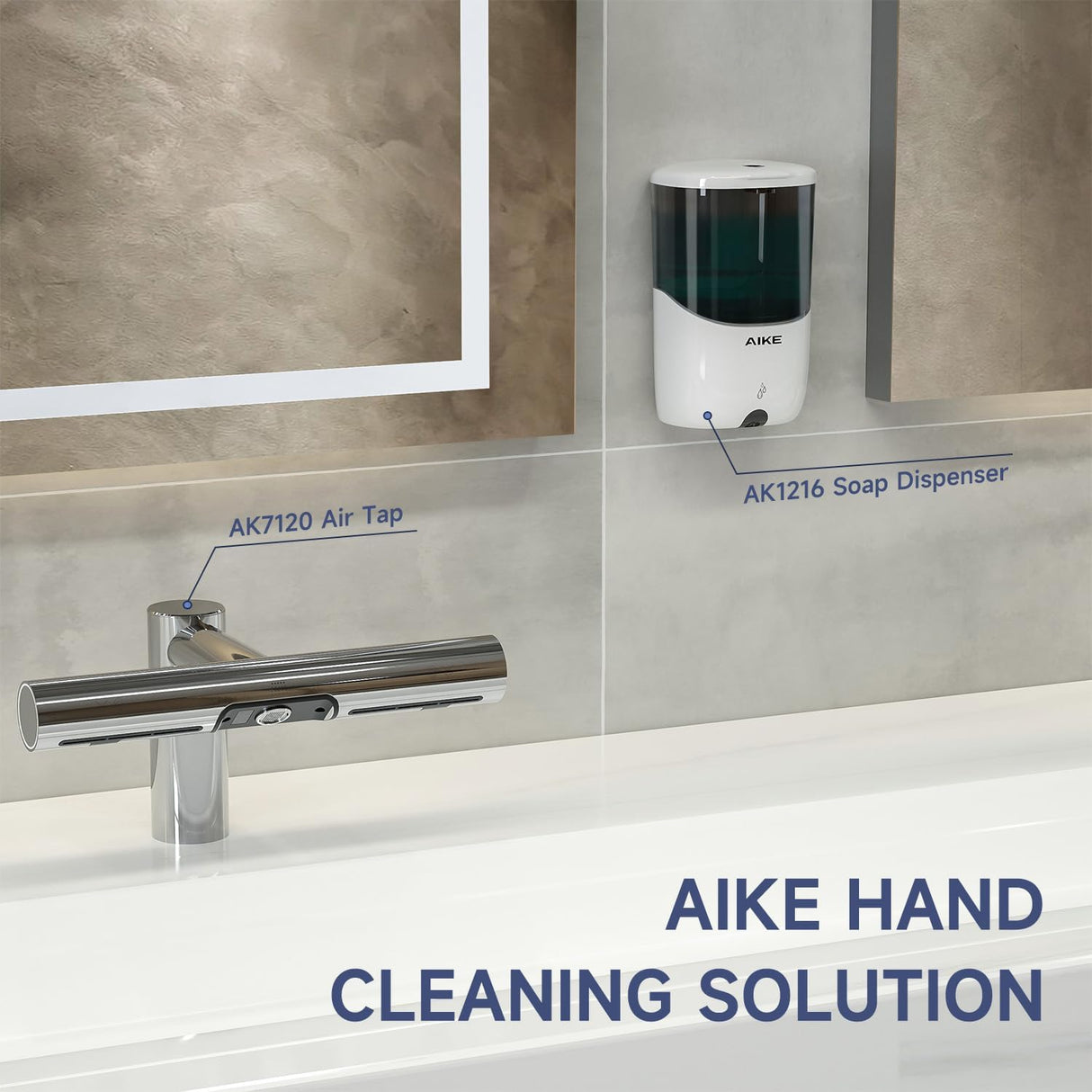 AIKE Automatic Wall-Mounted Soap Dispenser for Bathroom and Kitchen 24fl.oz/700ml, Model AK1216 - AIKE Direct Store