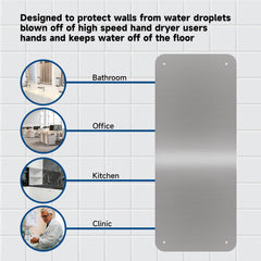 AIKE Stainless Steel Backsplash for Hand Dryer Wall Splash Guard Protector Panel AK28-WG(31.89'' X 13.19'',1 PCS) - AIKE Direct Store
