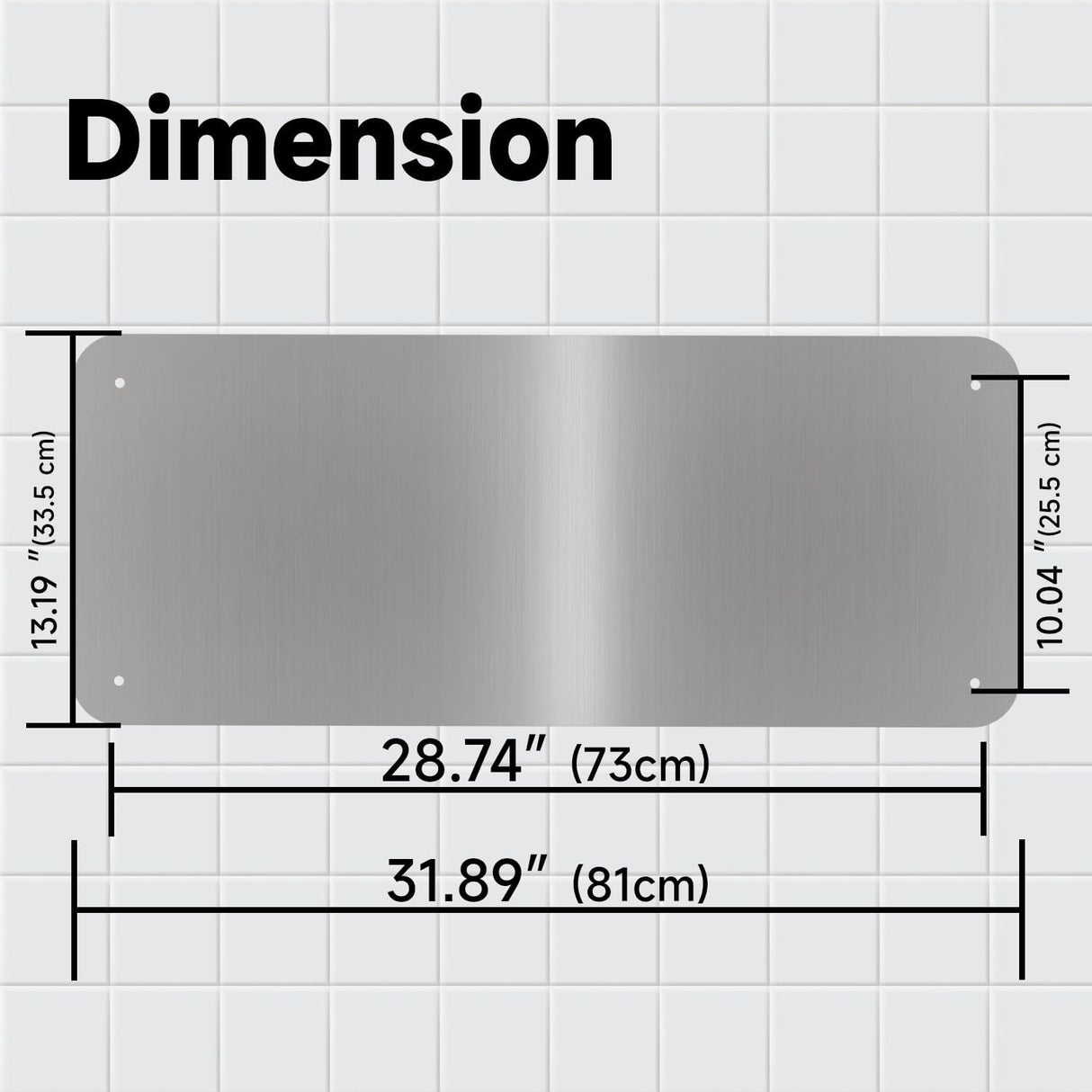 AIKE Stainless Steel Backsplash for Hand Dryer Wall Splash Guard Protector Panel AK28-WG(31.89'' X 13.19'',1 PCS) - AIKE Direct Store