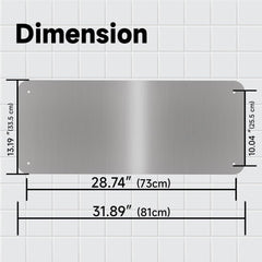 AIKE Stainless Steel Backsplash for Hand Dryer Wall Splash Guard Protector Panel AK28-WG(31.89'' X 13.19'',1 PCS) - AIKE Direct Store