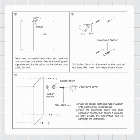 AIKE Stainless Steel Backsplash for Hand Dryer Wall Splash Guard Protector Panel AK28-WG(31.89'' X 13.19'',1 PCS) - AIKE Direct Store