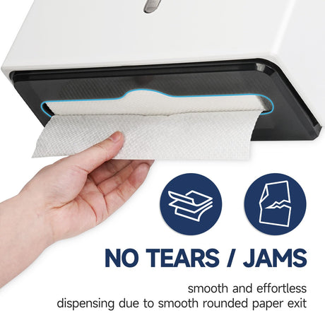 AIKE 200 Sheets Wall Mount Paper Towel Dispenser with Clear Window.Fit Multifold Paper Size 10"x3.1" or Smaller,Model AK5102 - AIKE Direct Store