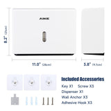 AIKE 200 Sheets Wall Mount Paper Towel Dispenser with Clear Window.Fit Multifold Paper Size 10"x3.1" or Smaller,Model AK5102 - AIKE Direct Store