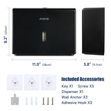 AIKE 200 Sheets Wall Mount Paper Towel Dispenser with Clear Window.Fit Multifold Paper Size 10"x3.1" or Smaller,Model AK5102 - AIKE Direct Store