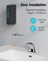 AIKE Automatic Foam Stainless Steel Soap Dispenser 5-Gear Adjustable 25 Fl Oz,Model AK1205FA - AIKE Direct Store