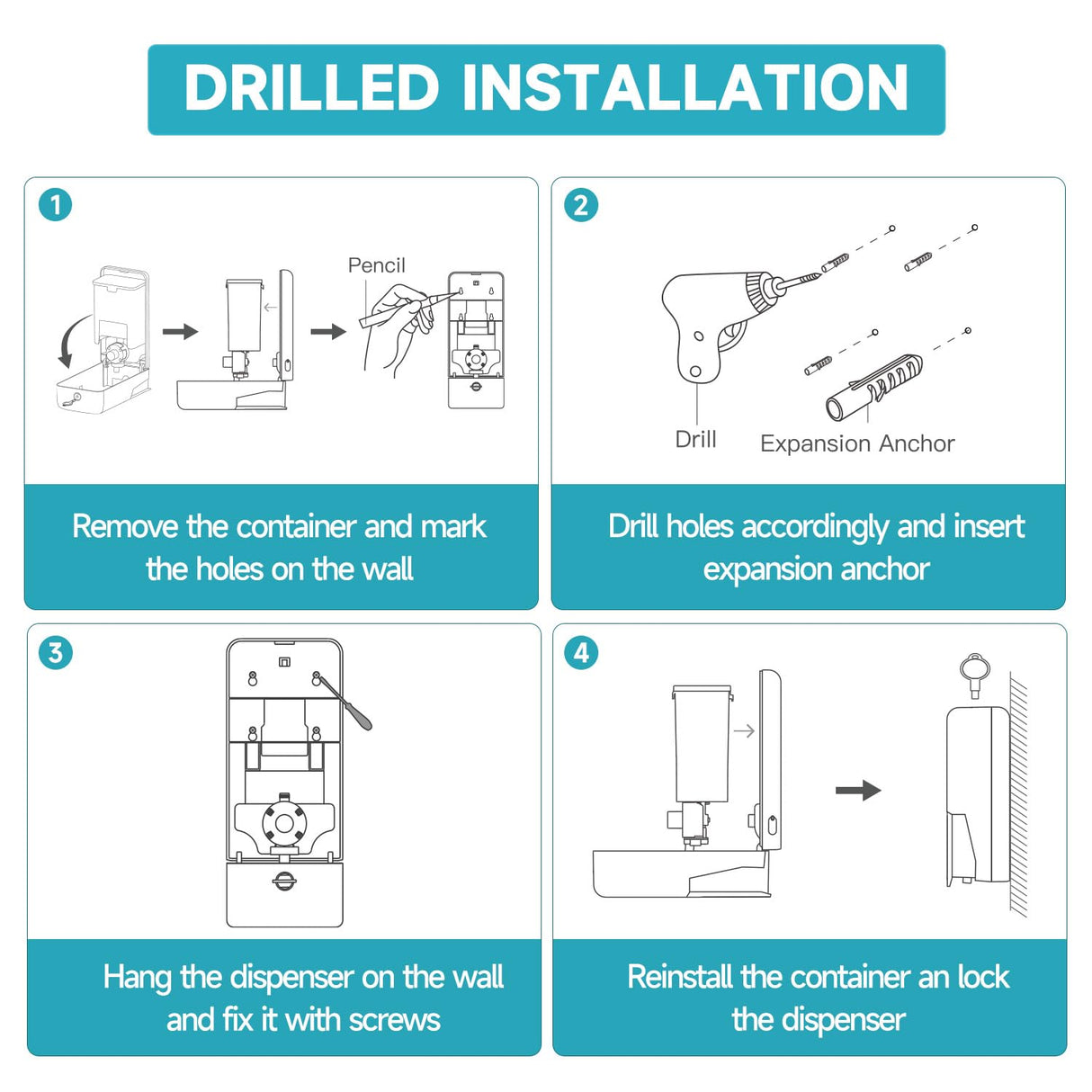 AIKE Manual Push Liquid Soap Dispenser for Commercial Bathroom 27oz Large Capacity,Model AK1006 - AIKE Direct Store