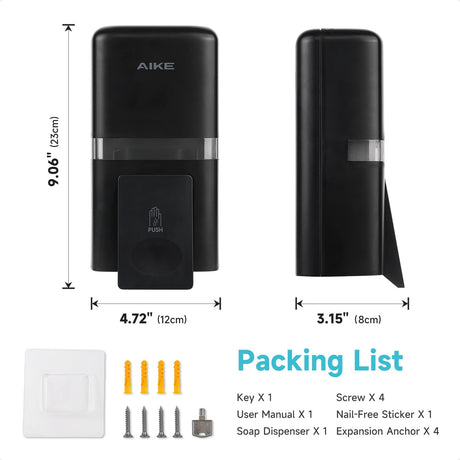 AIKE Manual Liquid Soap Dispenser with Extended Pump, 27fl oz /800ml Large Capacity for Commercial Bathrooms,Model AK1008 - AIKE Direct Store