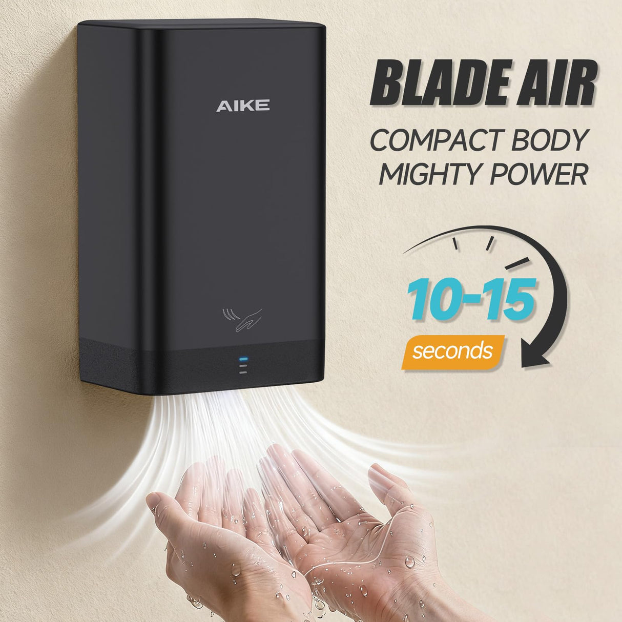 AIKE Electric Slim Hand Dryer For Household & Commercial Bathroom, AK2822