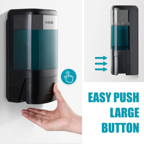 AIKE Wall-mounted Manual Liquid Soap Dispenser for Commercial Restrooms Large Capacity 40.58 fl oz/1.2L , Model AK1007 - AIKE Direct Store