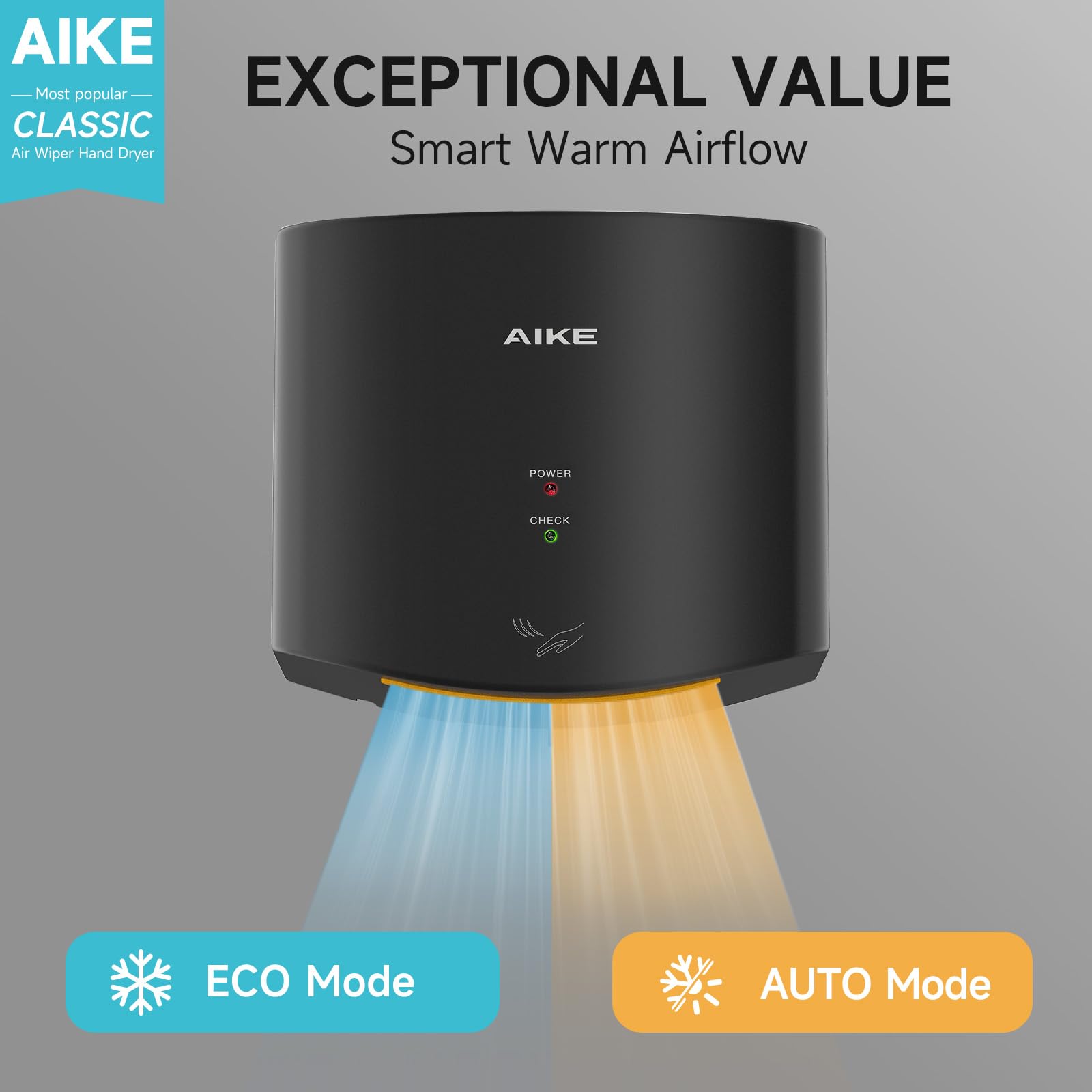 AIKE Air Wiper Compact Electric Hand Dryer for Commercial Bathroom