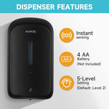 AIKE Automatischer, mit 5 Gängen verstellbarer Flüssigseifenspender, 27 Fl Oz, AK1205