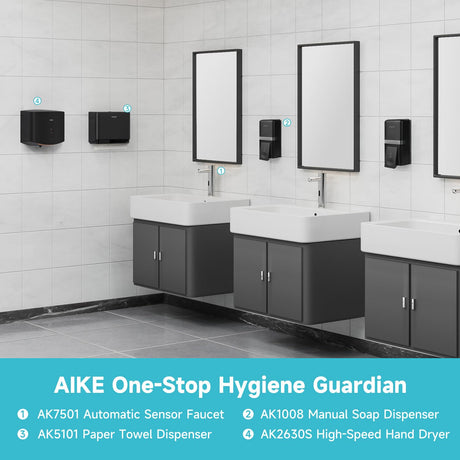 AIKE Manual Liquid Soap Dispenser with Extended Pump, 27fl oz /800ml Large Capacity for Commercial Bathrooms,Model AK1008 - AIKE Direct Store