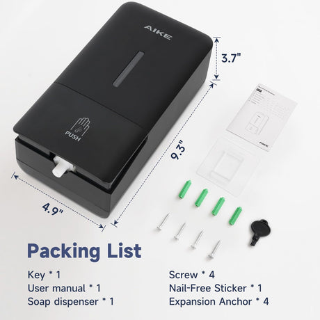 AIKE Manual Push Liquid Soap Dispenser for Commercial Bathroom 27oz Large Capacity,Model AK1006 - AIKE Direct Store