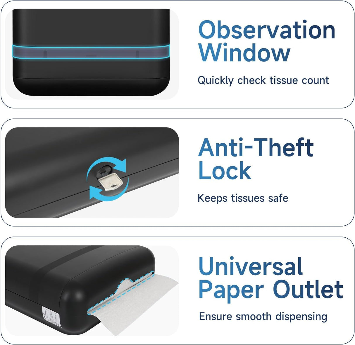 AIKE Commercial Wall Mount Paper Towel Dispenser with Lock,400 Sheets Large Capacity,Model AK5301 - AIKE Direct Store