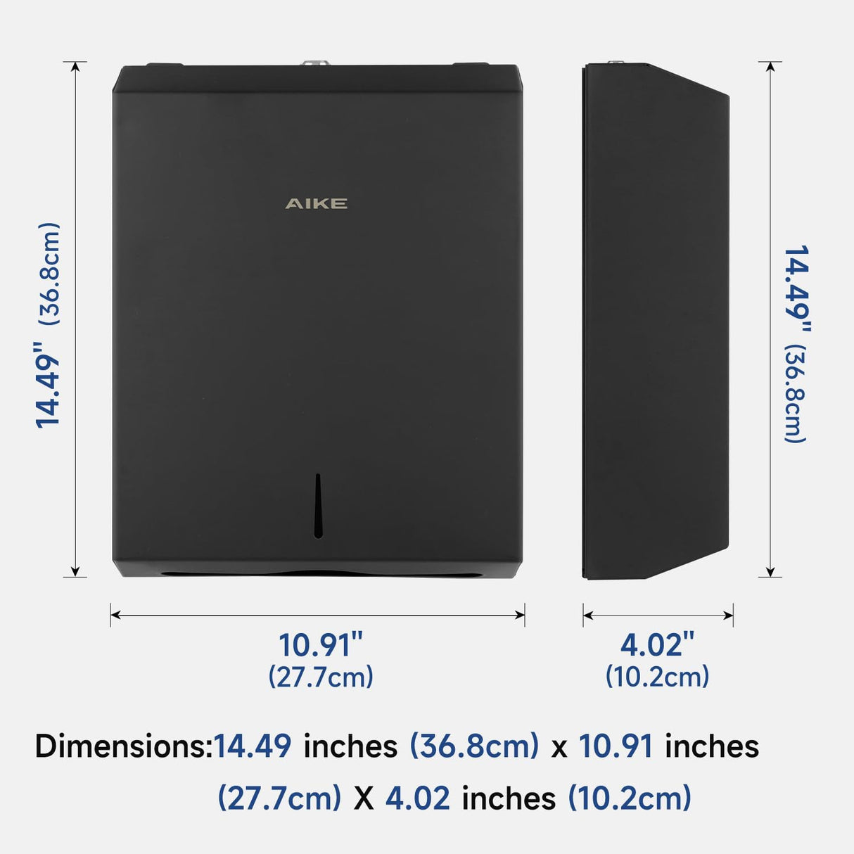 AIKE 400 Sheets Multifold Paper Towel Dispenser with Lock,Large Capacity Commercial Stainless Steels Wall Mount Tissue Dispenser AK5181 (Folded Size 10.6" x 3.9" Or Smaller) - AIKE Direct Store