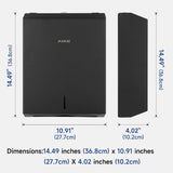 AIKE 400 Sheets Multifold Paper Towel Dispenser with Lock,Large Capacity Commercial Stainless Steels Wall Mount Tissue Dispenser AK5181 (Folded Size 10.6" x 3.9" Or Smaller) - AIKE Direct Store