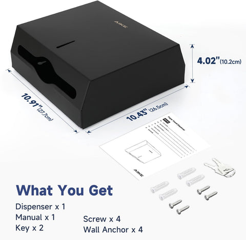 AIKE 250 Sheets Stainless Steel Commercial Wall Mount Paper Towel Dispenser with Lock,Model AK5180 - AIKE Direct Store