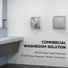 AIKE 250 Sheets Stainless Steel Commercial Wall Mount Paper Towel Dispenser with Lock,Model AK5180