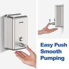 AIKE  37 FL OZ Stainless Steel Soap Dispenser With Anti-Leak Brass Pump, AK1003