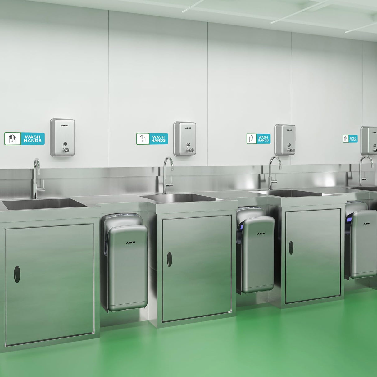 AIKE  37 FL OZ (1100ml) Stainless Steel Soap Dispenser With Anti-Leak Brass Pump, AK1003