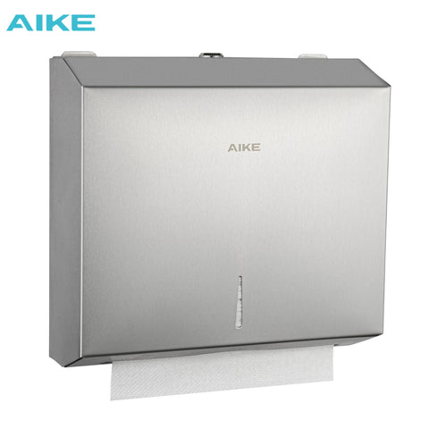 AIKE 250 Sheets Stainless Steel Commercial Wall Mount Paper Towel Dispenser with Lock,Model AK5180 - AIKE Direct Store