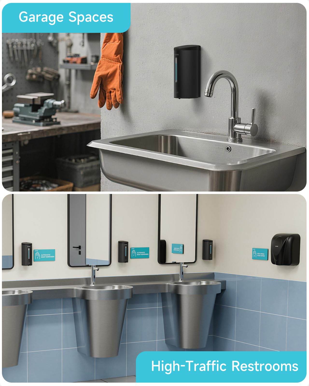 Automatic 5-Gear Adjustable Liquid Soap Dispenser 27 Fl Oz, AK1205