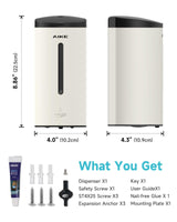 AIKE Automatic 5-Gear Adjustable Liquid Soap Dispenser 25 Fl Oz, AK1205E