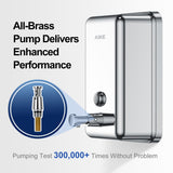 AIKE  37 FL OZ (1100ml) Stainless Steel Soap Dispenser With Anti-Leak Brass Pump, AK1003