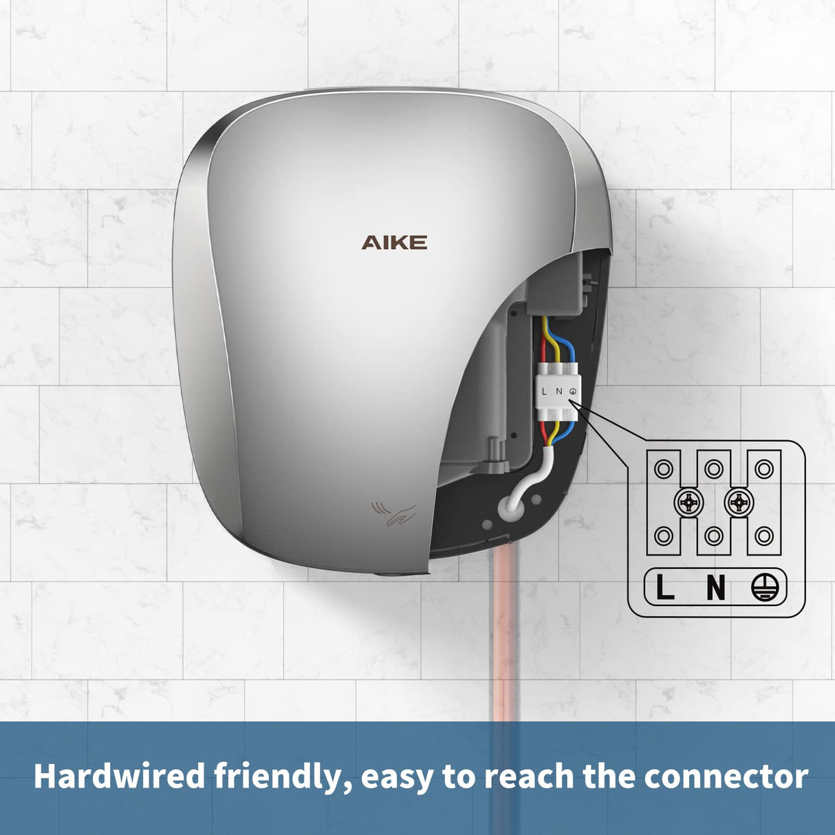 AIKE UL Certified Commercial Hand Dryer with HEPA Filter,Heavy Duty Electric High Speed Hand Dryer, Model AK2903