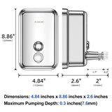 AIKE Stainless Steel Shelled Manual Soap Dispenser For Bathroom, 34fl.oz/1000ml,Model AK1001