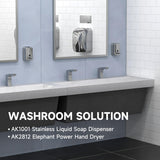 AIKE Stainless Steel Shelled Manual Soap Dispenser For Bathroom, 34fl.oz/1000ml,Model AK1001