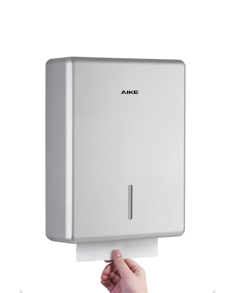 AIKE Commercial Wall Mount Paper Towel Dispenser with Lock, 400 Sheet Capacity, Fits Folded Size 10" x 3.5" Towels, Model AK5302 - AIKE Direct Store